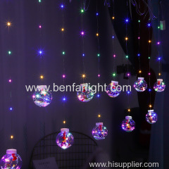 led wish ball curtain light with christmas tree snowman santa claus