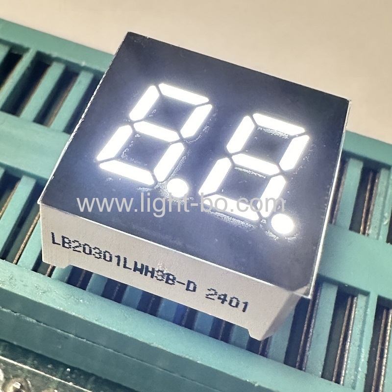 Ultra white 0.3" 2 digit 7 segment led display common cathode for home appliances