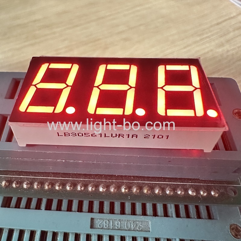 ultra brilhante vermelho 3 dígitos 14,2 mm 7 segmentos display led cátodo comum para painel de instrumentos