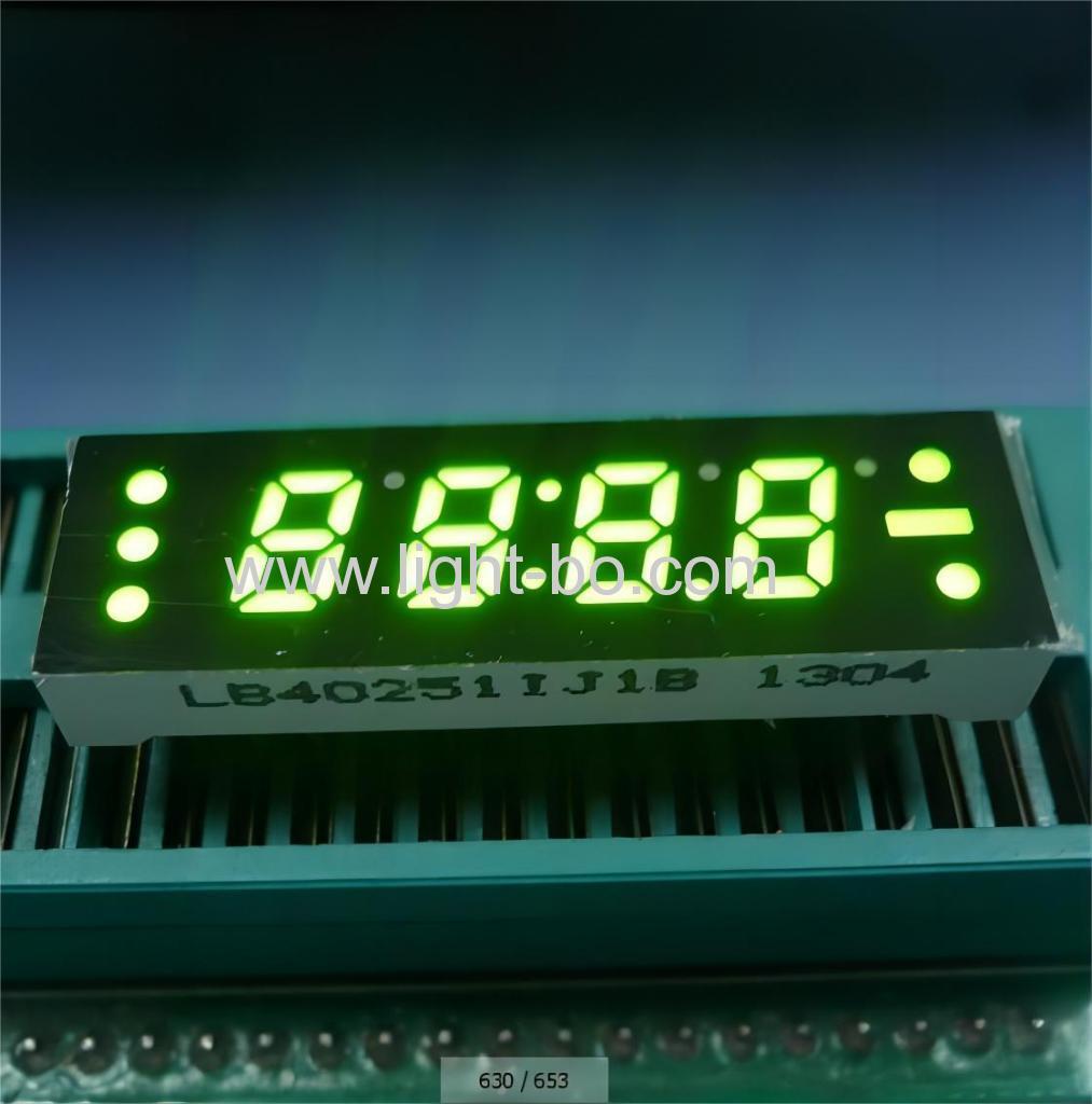 Superhelle bernsteinfarbene 0,25 Zoll 4-stellige 7-Segment-LED-Uhranzeige mit gemeinsamer Anode