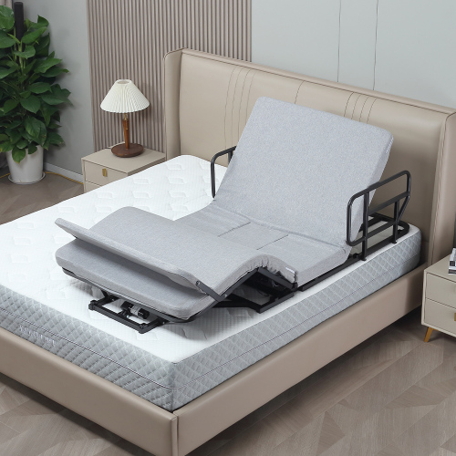 Wireless Remote Control 4 Motors Electric Adjustable Bed with Foam Topper with Bed Pan and Footrest