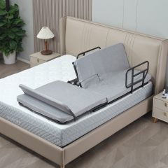 Wireless Remote Control 4 Motors Electric Adjustable Bed with Foam Topper with Bed Pan and Footrest