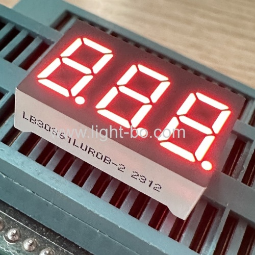 Super Bright Amber 7 SEGMENT LED DISPLAY TRIPLE DIGIT 9.2MM Common cathode for Instrument Panel