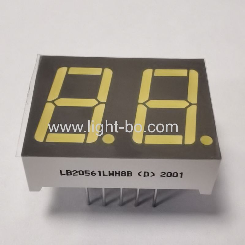 Ultrahelle weiße 2-stellige 14,2-mm-7-Segment-LED-Anzeige mit gemeinsamer Kathode für Temperaturregler