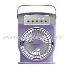 3-Speed 600ml Mini Water Tank Handheld Desk Air Fan Cooler with 7 Colors LED Night Light