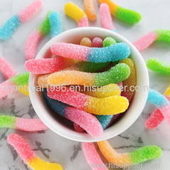 Assorted Sour Bright Neon Worms Gummy Candy