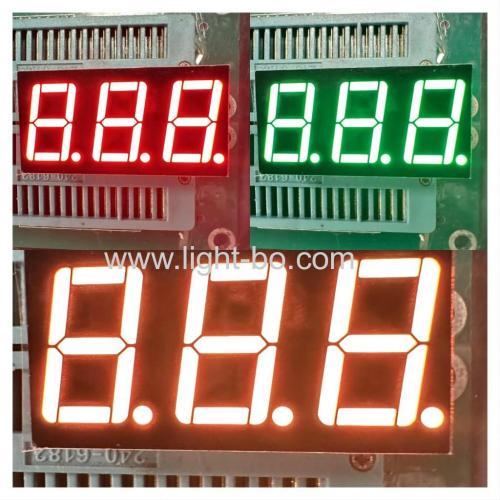 Tricolor vermelho/verde/laranja 3 dígitos 14,2 mm display led cátodo comum de 7 segmentos para controlador de temperatura