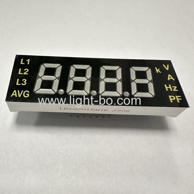 Módulo de exibição led ultra branco/vermelho personalizado, 4 dígitos, 7 segmentos, ânodo comum para painel de medidor elétrico