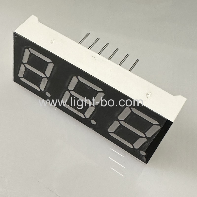 super brilhante verde 3 dígitos 13,2 mm 7 segmentos display led cátodo comum para controlador de temperatura