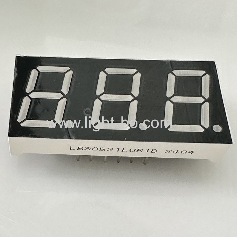 ultra brilhante vermelho triplo dígito 0.52 polegadas 7 segmentos display led cátodo comum para indicador de temperatura