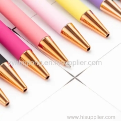 Personalized soft rubber coated barrel engraving pen metal luxury black aluminium metal ball pen with custom logo pen