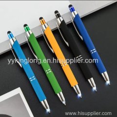 Kinglong Metal Led Light Pen Multi-Function Touch Screen Ballpoint Pen Can Print Logo Multi-Color Light Pen