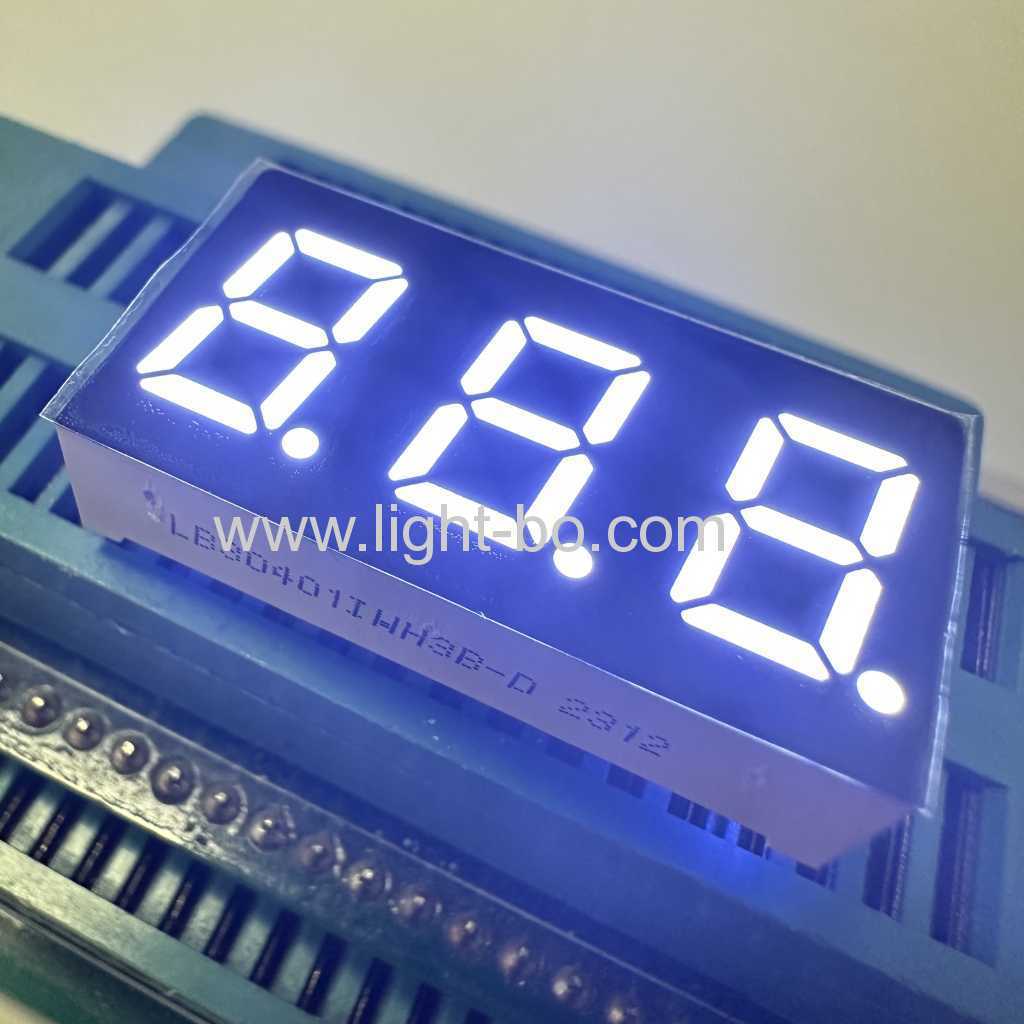 ultra brilhante branco 3 dígitos 10.16mm 7 segmentos display led ânodo comum para indicador de temperatura