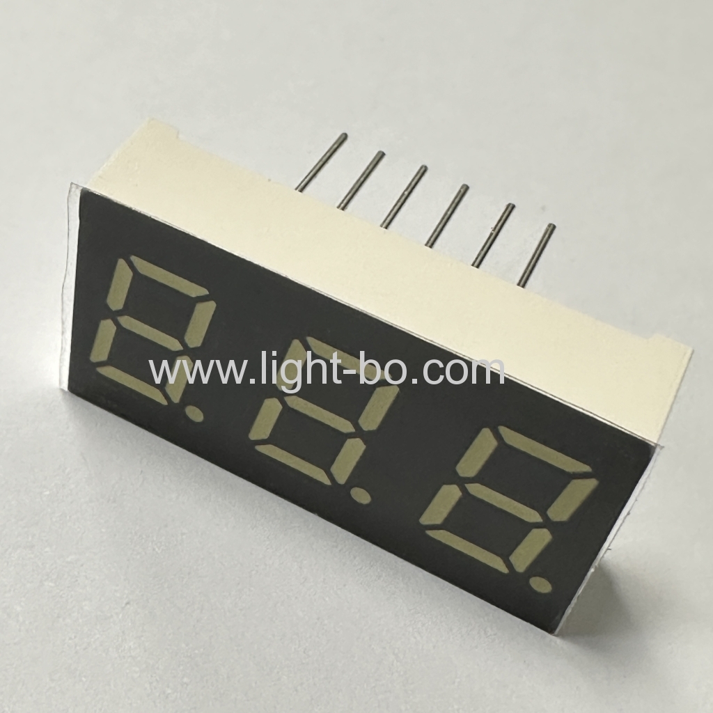 ultra brilhante branco 3 dígitos 10.16mm 7 segmentos display led ânodo comum para indicador de temperatura