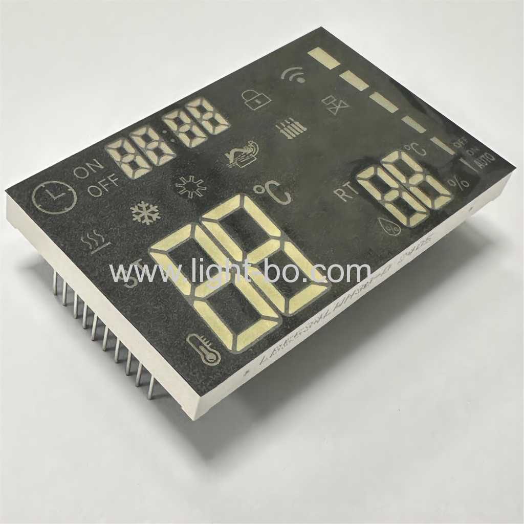 Module d'affichage LED à 7 segments de conception personnalisée, cathode commune pour le contrôle de la température/humidité/ventilateur