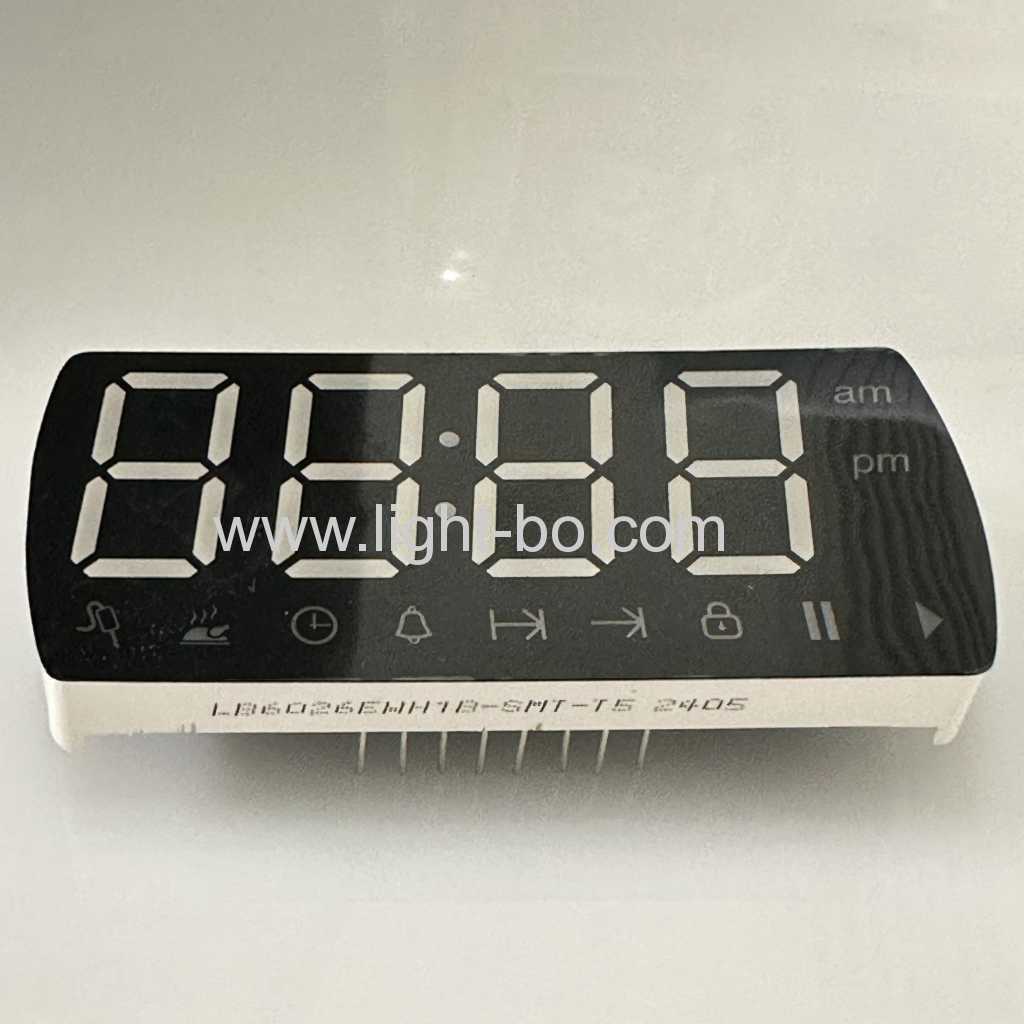 Ultra brilhante branco 4 dígitos 17mm 7 segmentos display led relógio cátodo comum para controlador de temporizador de forno embutido