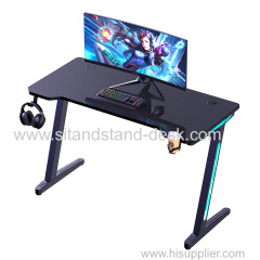 High Quality RGB Gamer Table Gaming Computer Desk LED Table Gaming with Headset and Cup Hanger