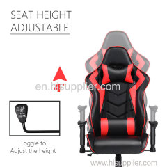 Modern Ergonomic Adjustable Leather Large Computer Red Gaming Chair