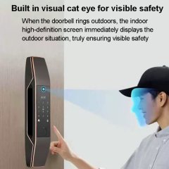 Automatic Visual Cat-eye Smart Lock Security Door with Fingerprint Lock All-in-one Home Security Door Entry Door Locks