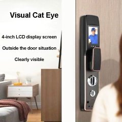 Automatic Visual Cat-eye Smart Lock Security Door with Fingerprint Lock All-in-one Home Security Door Entry Door Locks