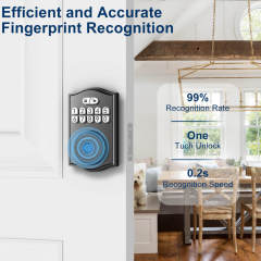 Smart Door Lock Keyless Entry Door Lock Fingerprint Door Lock Keypad Deadbolt with 2 Keys