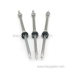 Hanger Bolts Pre-assembled Stainless Steel Double Thread Height-adjustable for Photovoltaic Solar Panel Screws