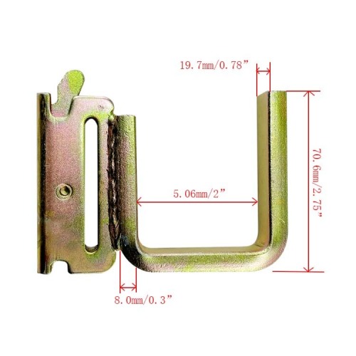 E Track Tie Down Accessories Spring Loaded Fitting Attachments E-Track Steel Flat J Hooks for Enclosed Trailers