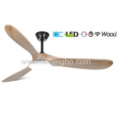 Wood Ceiling fan remote control ceiling fan with light