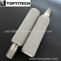 50 micron custom threaded SS316L powder sintered filter element