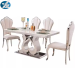 Dining Table Set Marble top rose gold stainless steel