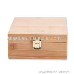 Customized Logo Wooden Essential Oil Packaging Box Unfinished Bamboo Wood Essential Oil Storage Box With 25 Slots