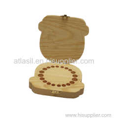 Wooden Baby Teeth Storage Box Unfinished Pine Wood Milk Teeth Storage Box