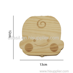 Wooden Baby Teeth Storage Box Unfinished Pine Wood Milk Teeth Storage Box