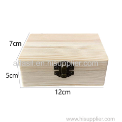 Customized Wooden Keepsake Packaging Box Unfinished Pine Wood Souvenir Storage Box With EVA Lining