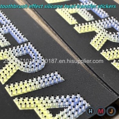 Custom 3D high raised Brush Dots Silicone Heat Transfer Label#patch#tag#brand#sticker#badges#crest#logo#brand#trademark