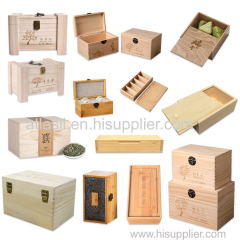 Hot Selling Wooden Teabag Storage Box Carbonized Paulownia Wood Tea Packaging Box