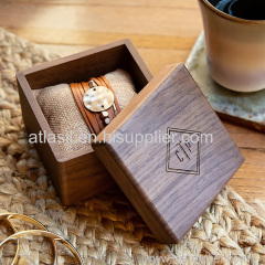 Exquisite Wooden Watch Packaging Box Dark Brown Walnut Wood Watch Storage Box