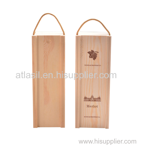 Factory Wholesale Wooden Wine Packaging Box Unfinished Pine Wood Wine Storage Box