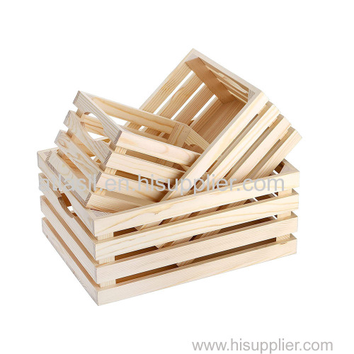 Factory Wholesale Wooden Fruit Vegetable Crate Customized Pine Wood Crating Case