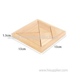 Factory Wholesale Wooden Tangram Solid Beech Wood Tangram