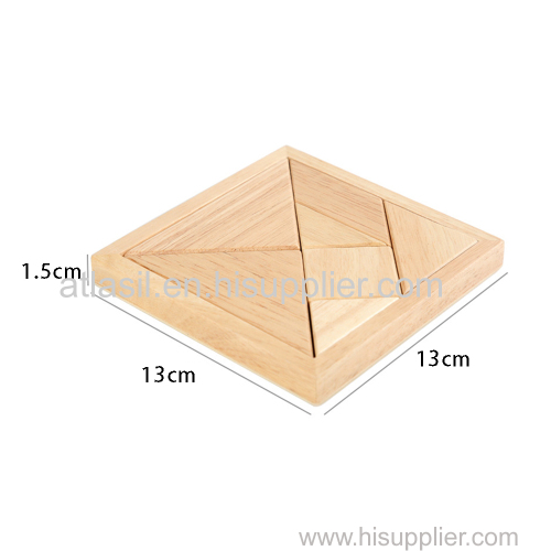 Factory Wholesale Wooden Tangram Solid Beech Wood Tangram