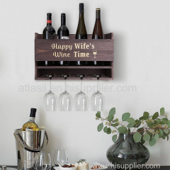 Factory Wholesale Wooden Wine Display Rack Water Color Pine Wood Wine Storage Rack