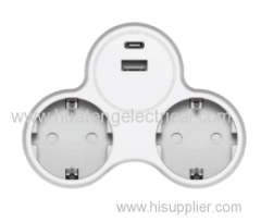 2 Outlets European Type Power Strip Plug With USB 1A 1C