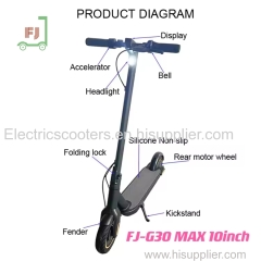 FERRARJ COM 10INCH 10A BATTERY 30-40KMS DRIVE RANGE FOLDING ELECTRIC SCOOTERS CHINA OEM SUPPLIER FACTORY E SCOOTERS