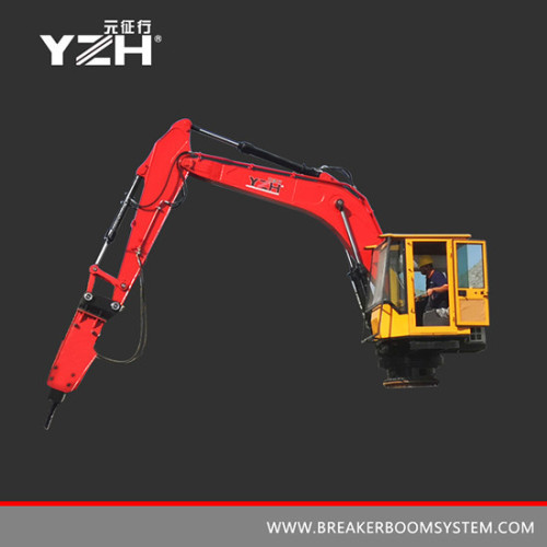 pedestal boom rock breaker system