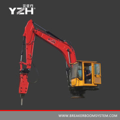 pedestal boom rock breaker system