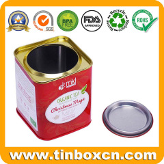 Stylish Square Tea Tin Box With Airtight Snap-on Liver Lid