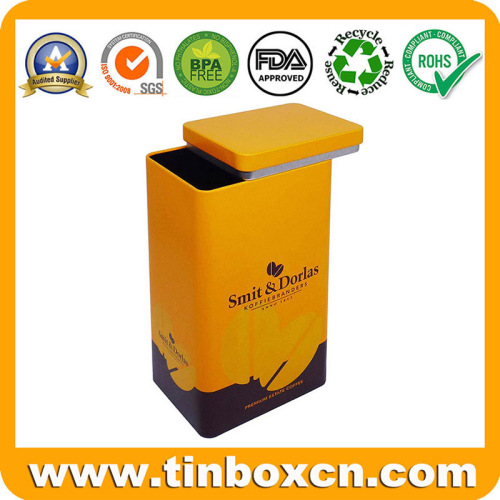 Customized Airtight Coffee Tin Box With Plug Lid and Flush Appearance