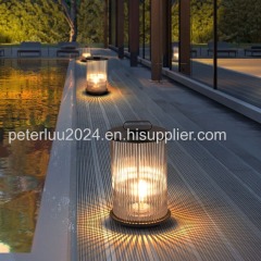 Handle Portable Led Pillar Mounted Pedestal Lamp Warm White Lamp Bollard Lights Solar LED Garden Outdoor Light Pathway l