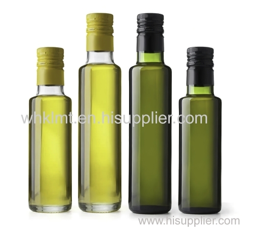 Empty Square Round Dark Green Clear Marasca Cooking Olive Oil Glass Bottles